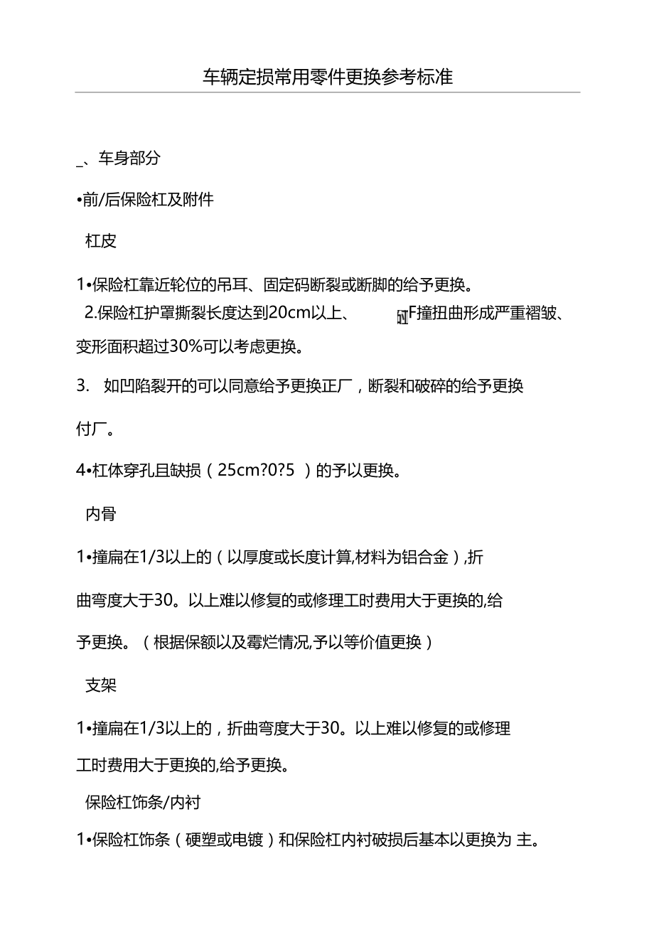 车辆定损常用零件更换参考标准概论.docx_第1页