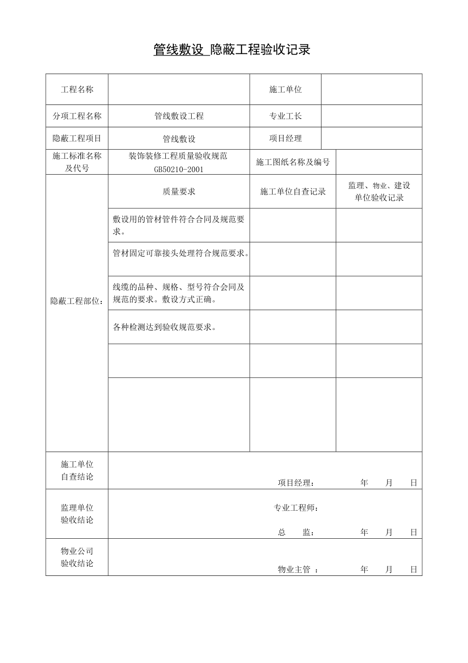 精华资料装饰装修隐蔽工程验收记录表.doc_第2页