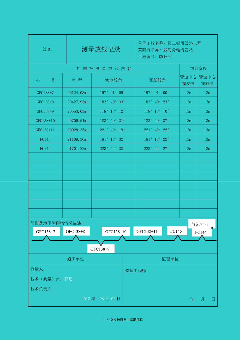 线测量放线记录.doc_第2页