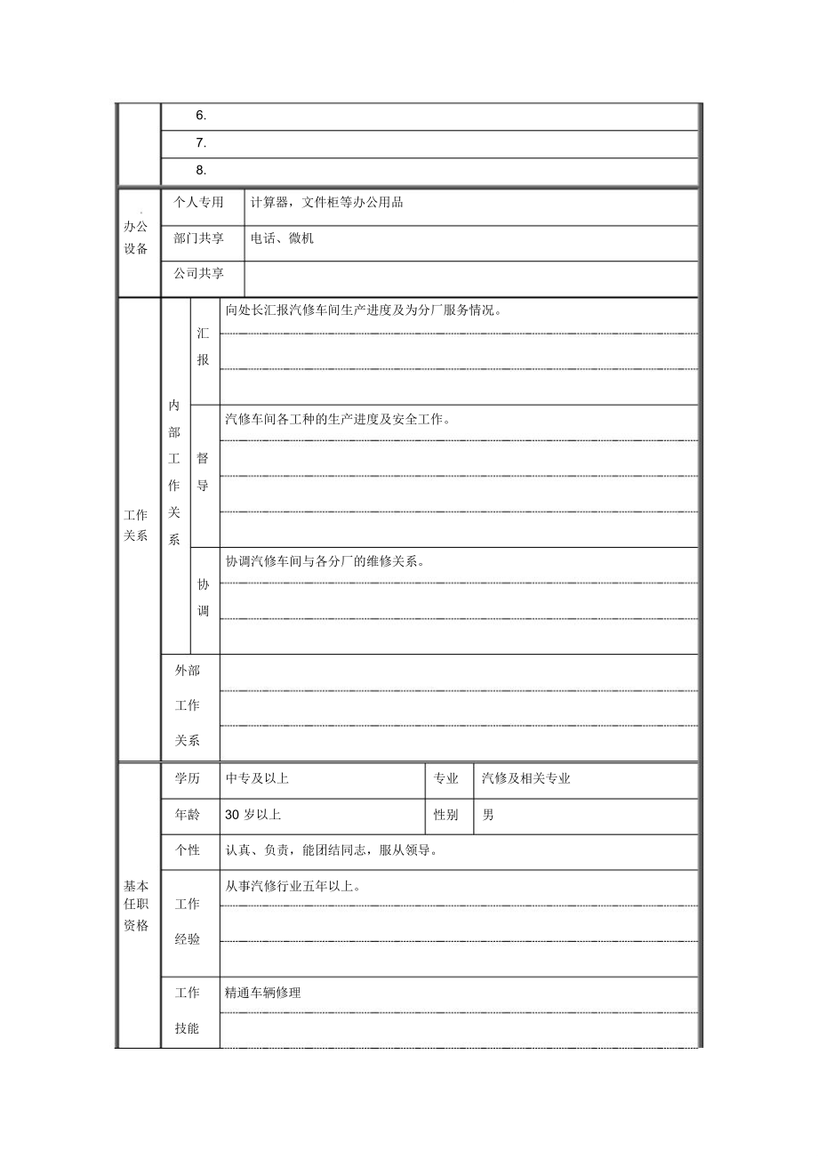 机动处汽修主任职位说明书.doc_第2页