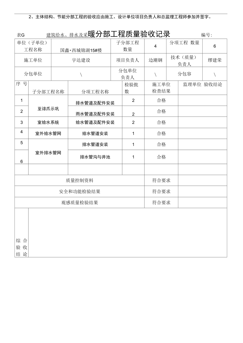 新国标给排水分部工程质量验收记录文本.doc_第3页