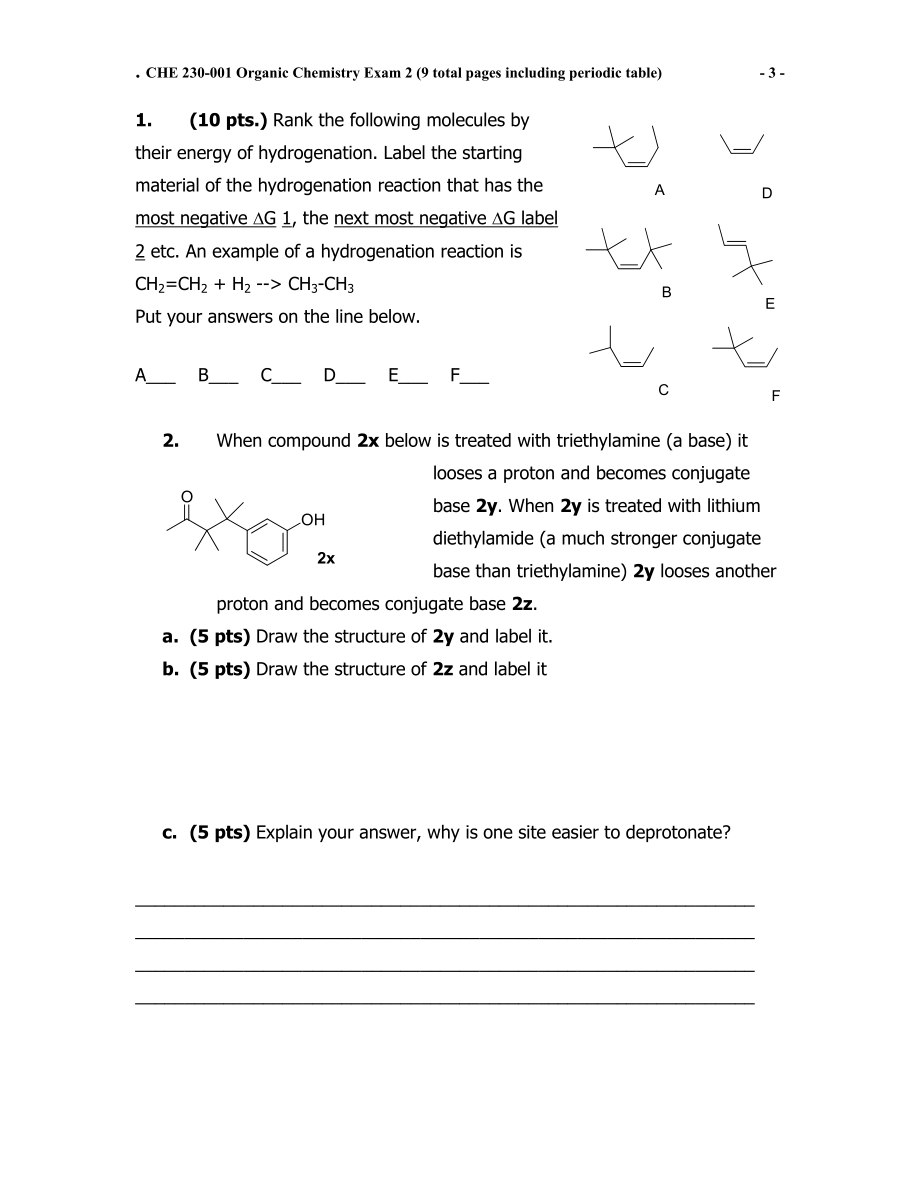 CHE 230-001 Organic Chemistry：车230-001有机化学.docx_第3页