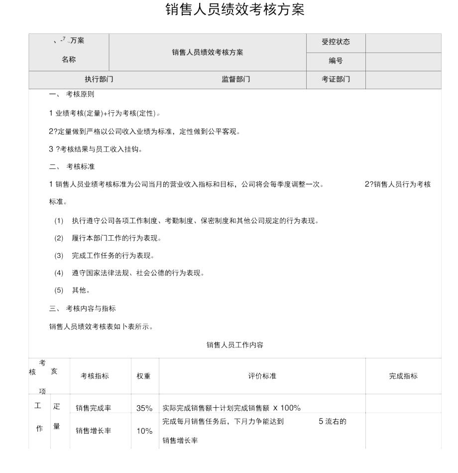 业务员绩效考核方案完整版本.docx_第1页