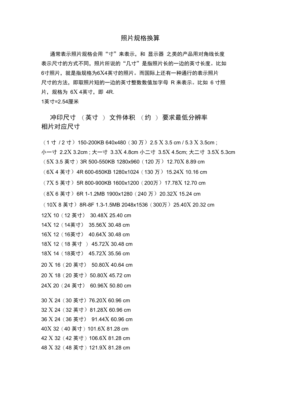 影楼相片尺寸对照表.doc_第3页