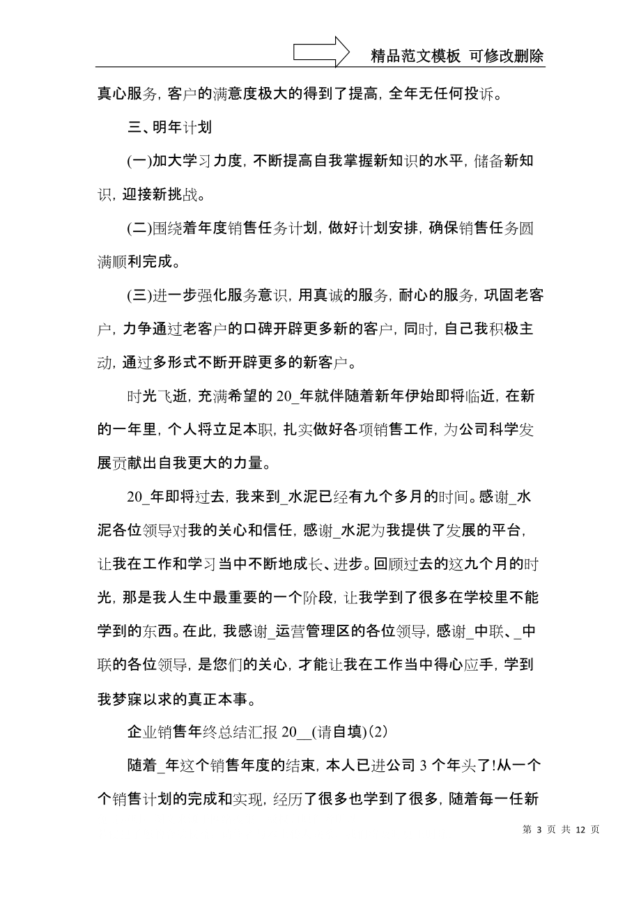 企业销售年终总结汇报2021.docx_第3页