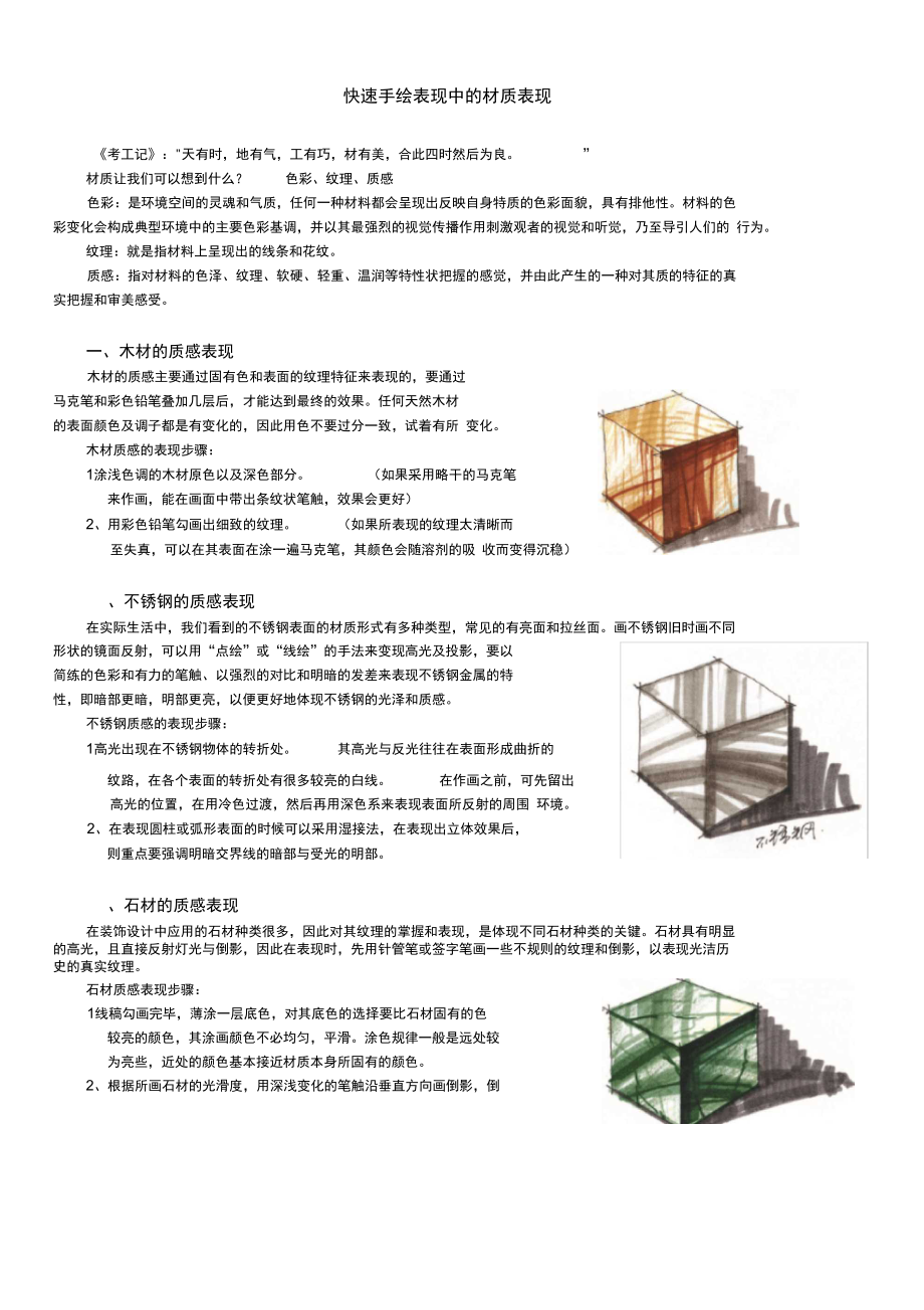 快速手绘表现中的材质表现.doc_第1页