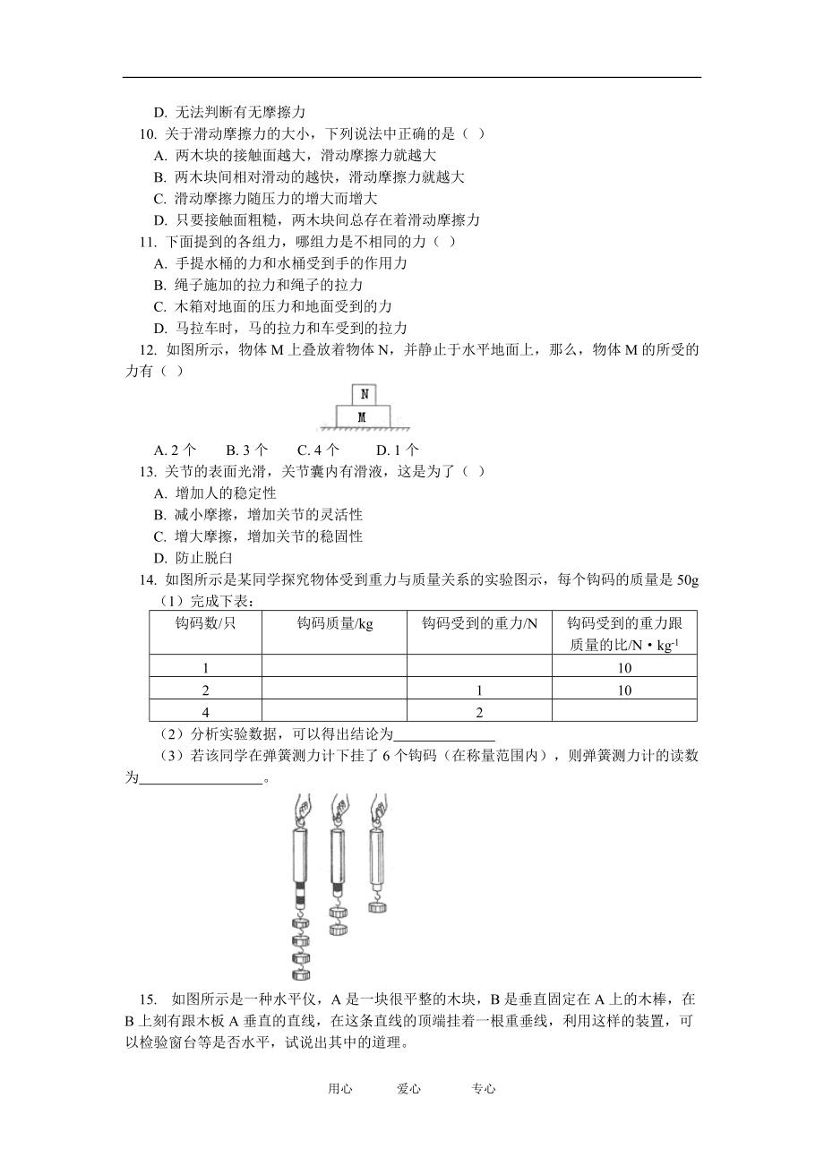 （整理版）初二物理力弹力摩擦力科技.doc_第3页