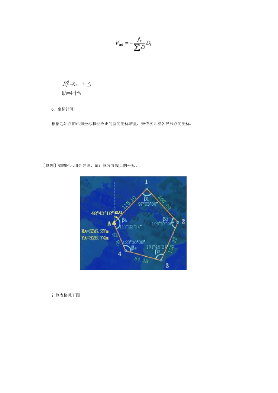 闭合导线平差计算步骤资料讲解.docx_第2页