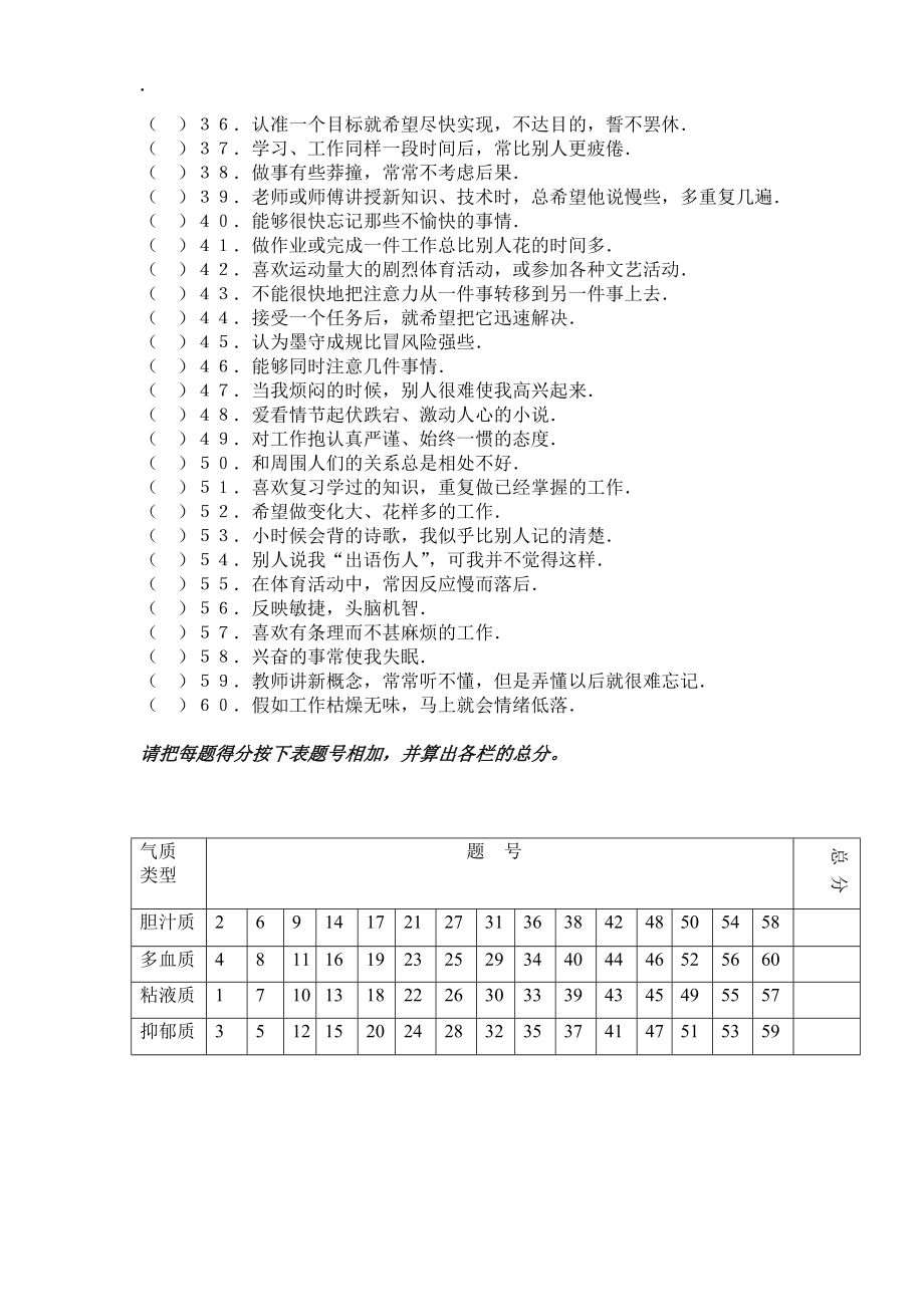 《气质性格测试》word版.docx_第2页