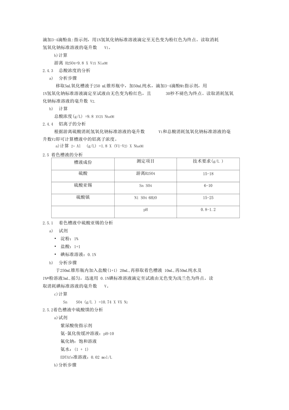 铝合金型材氧化槽液成份分析工艺规程.docx_第2页