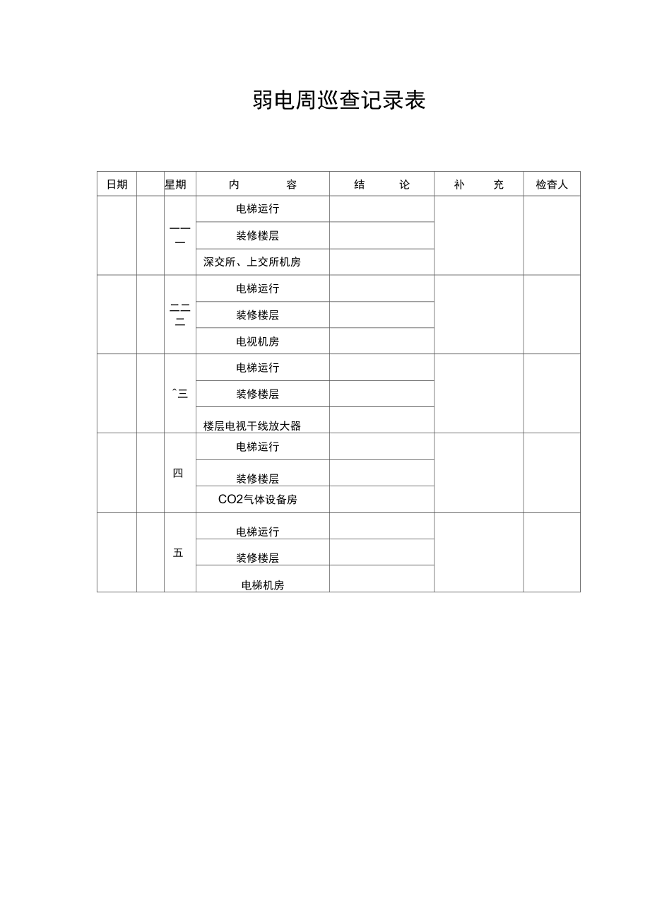 弱电周巡查记录表.doc_第1页