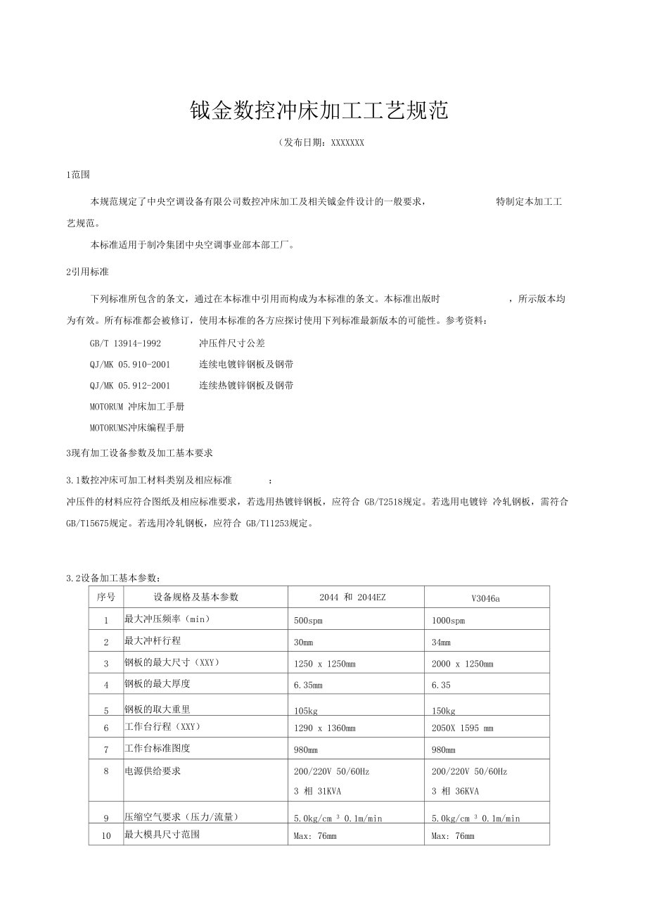 钣金数控冲床加工工艺规范.docx_第1页