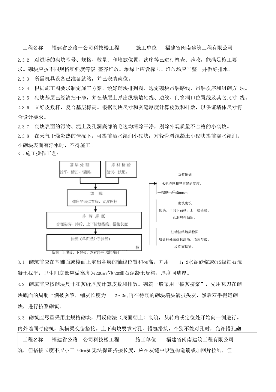 混凝土空心砌块工程技术交底.docx_第3页