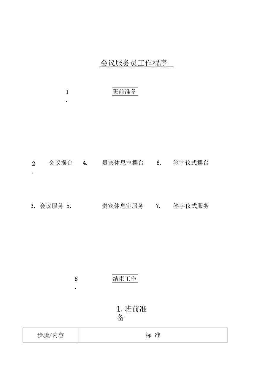 酒店行业-客务部-会议服务员工作标准流程.docx_第1页