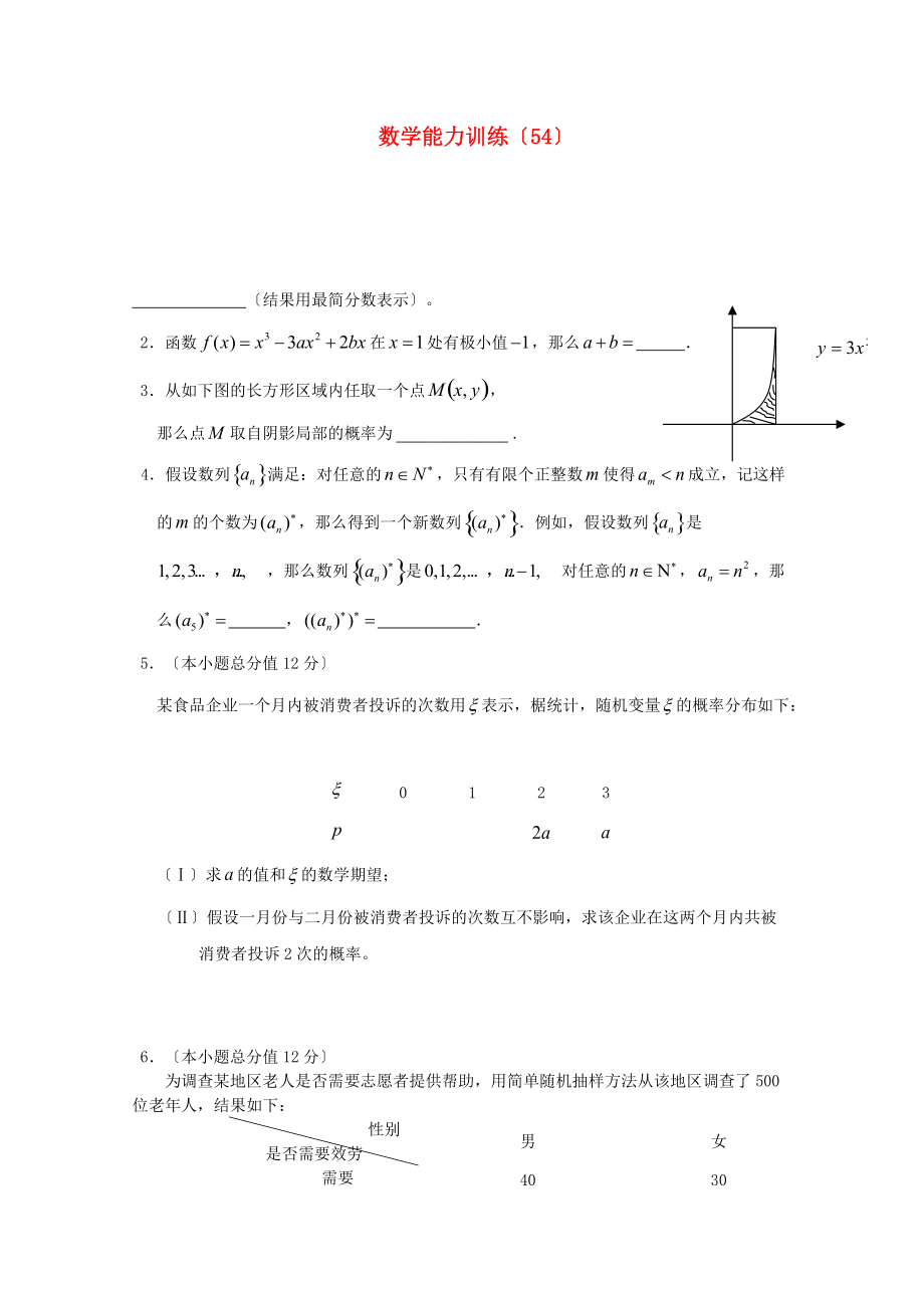 （整理版）数学能力训练（54）.doc_第1页