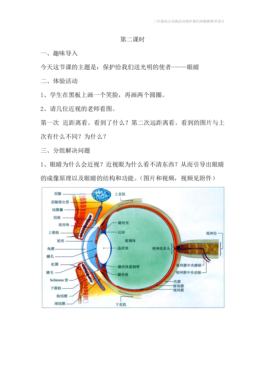 三年级综合实践活动保护我们的眼睛教学设计.doc_第3页