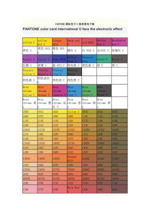 PANTONE潘通色号-国际颜色卡-U-面效果电子版-潘通号-潘通色卡.doc