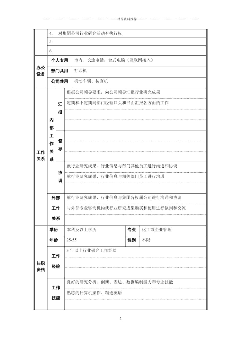 战略发展部-行业分析职位说明书.docx_第2页