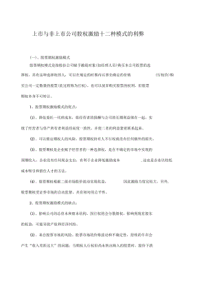 公司各种股权激励模式的比较分析.docx