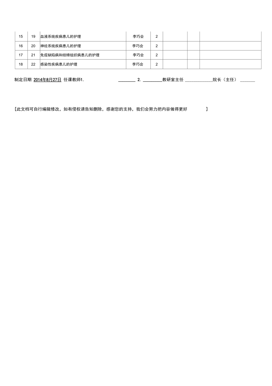 儿科护理授课计划班.doc_第2页