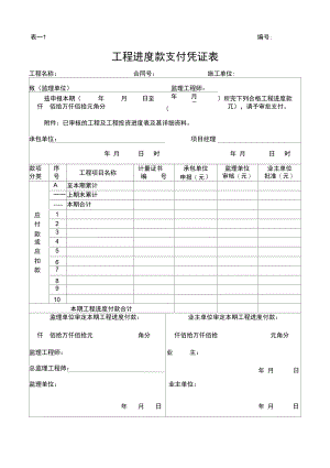 工程进度款支付表格资料.doc