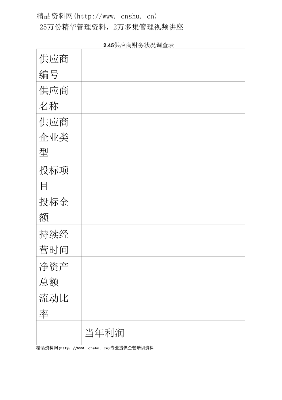 IT项目管理-2.45供应商财务状况调查表.docx_第2页