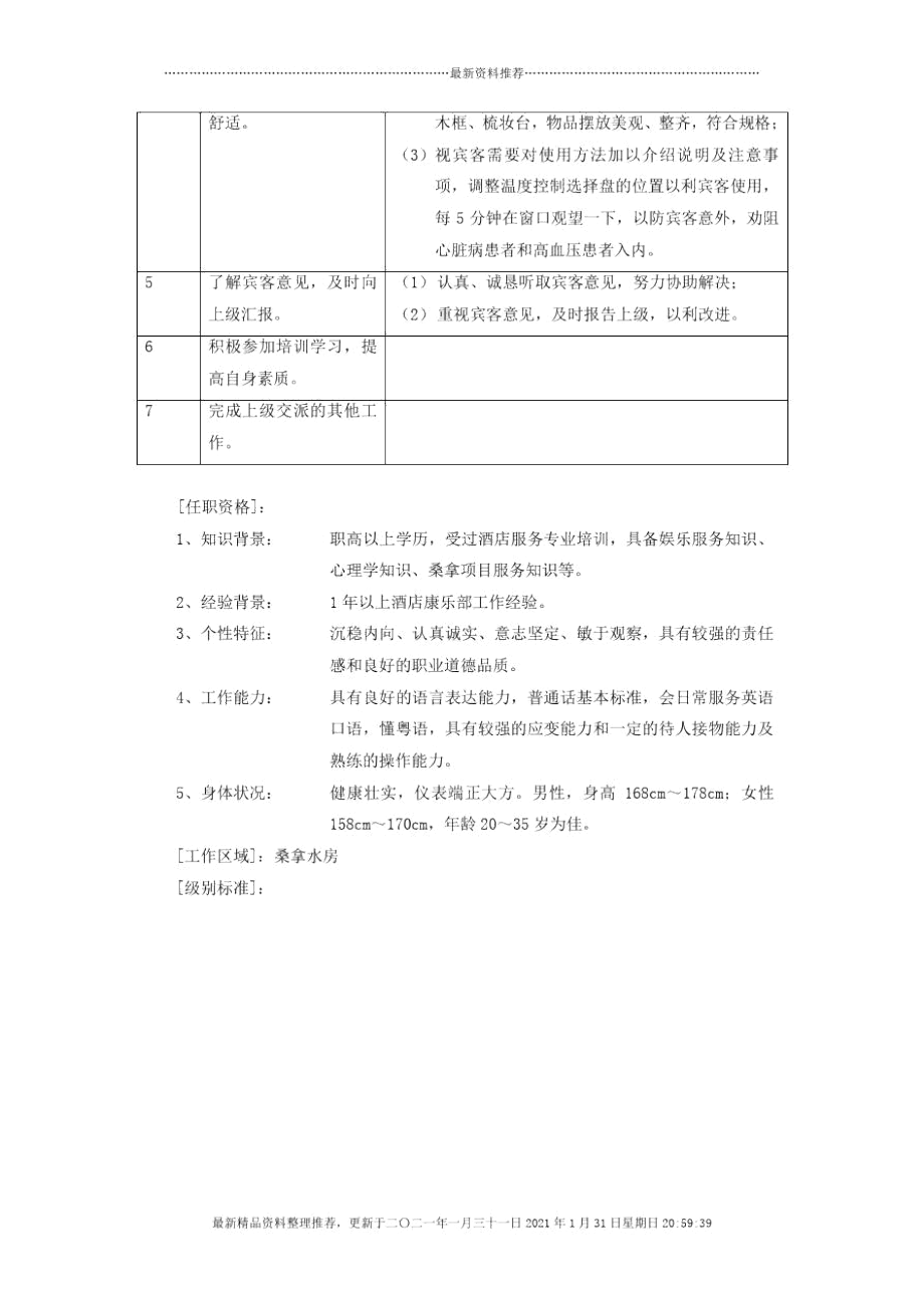 酒店桑拿浴室服务员岗位职责.docx_第2页