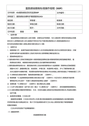 ICU医院感染目标性监测标准操作规程.docx