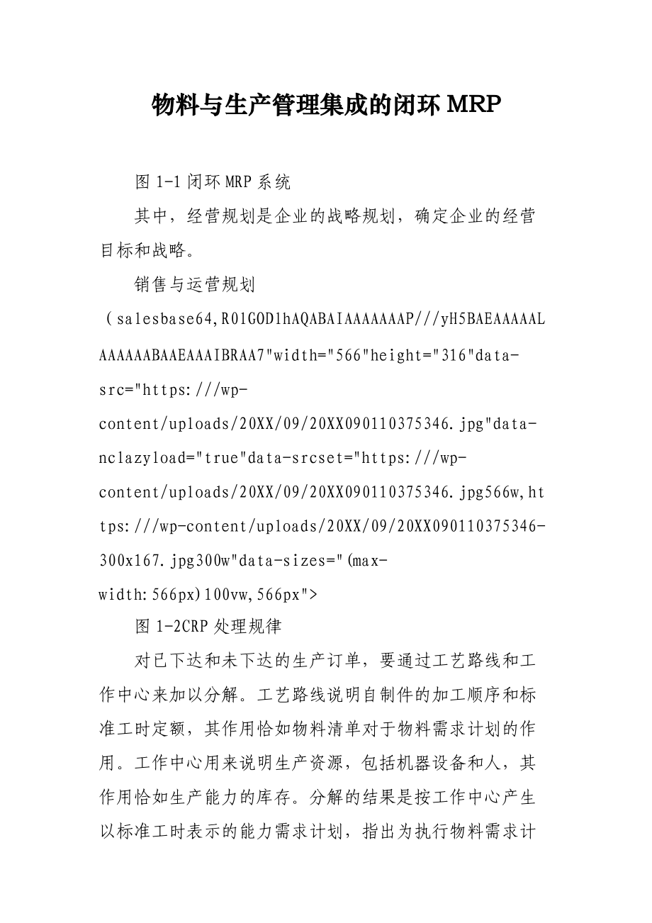 物料与生产管理集成的闭环MRP.docx_第1页