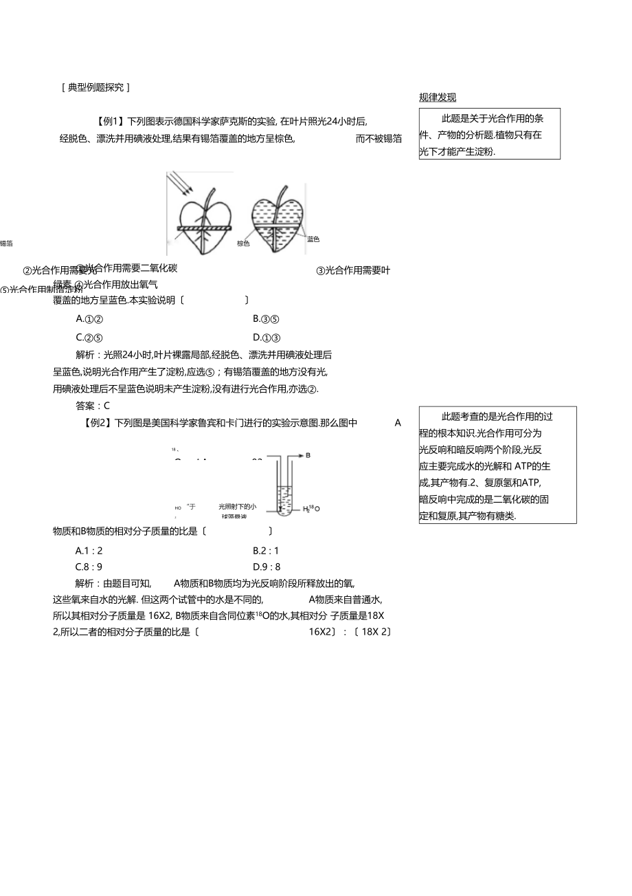 典型例题探究光合作用1.docx_第1页