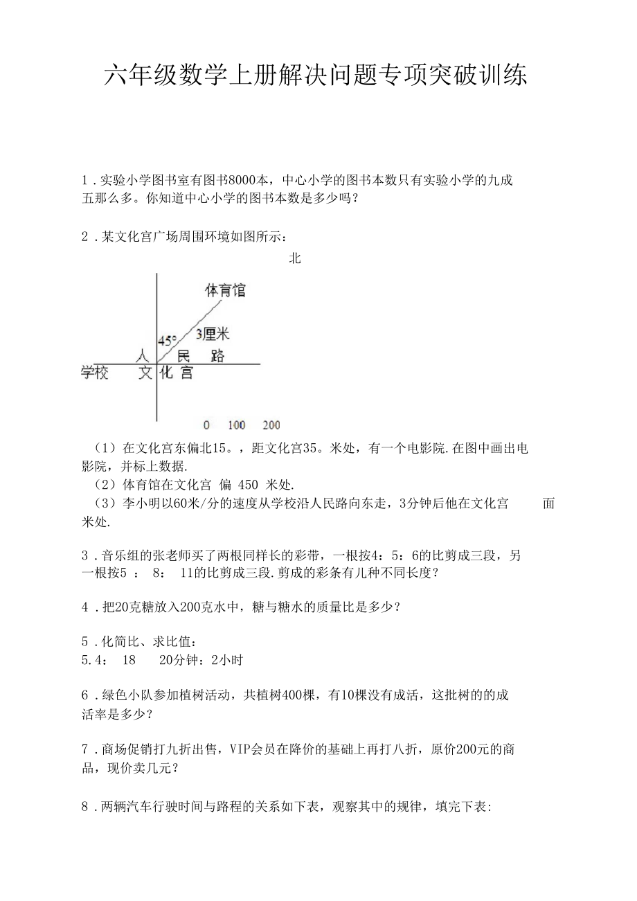 六年级数学上册解决问题专项突破训练.docx_第1页