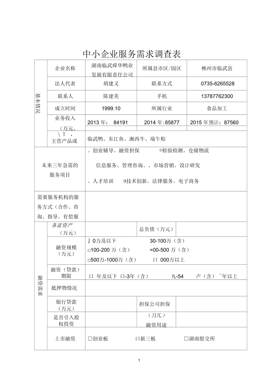 中小企业服务需求调查表.docx_第1页