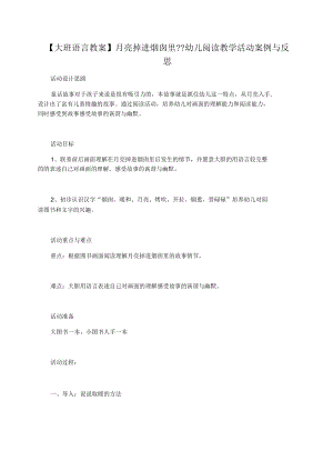 【大班语言教案】月亮掉进烟囱里幼儿阅读教学活动案例与反思.docx