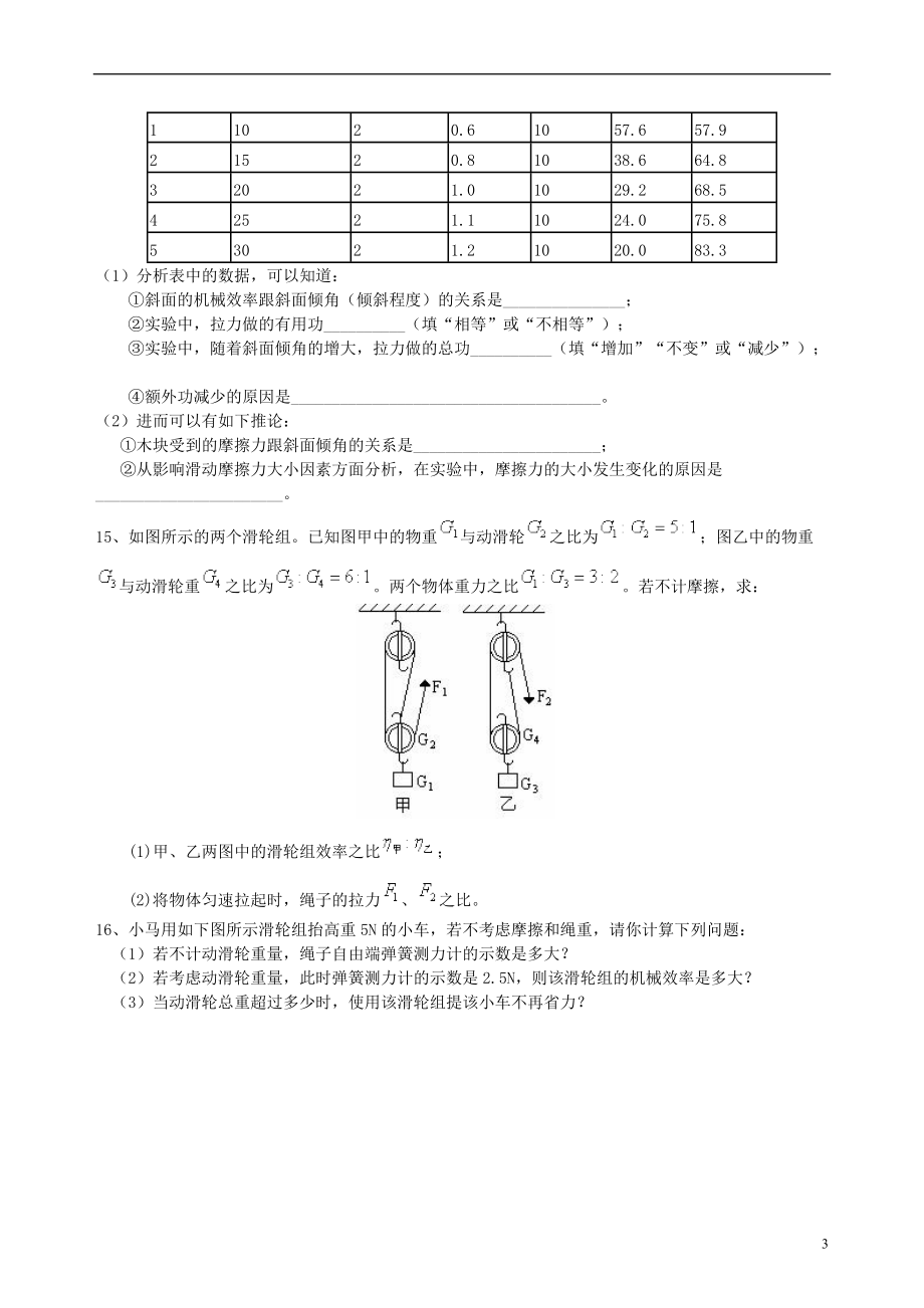 2018学年九年级物理上册11.5机械效率同步测试提高篇新版苏科版20180713263.doc_第3页