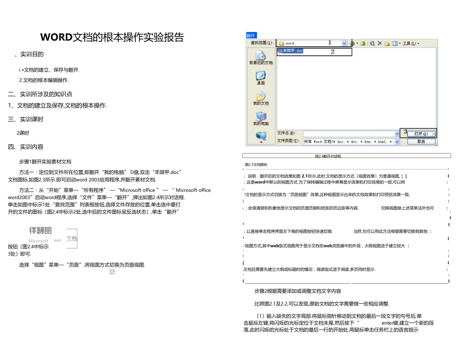 文档的基本操作试验报告.docx_第1页