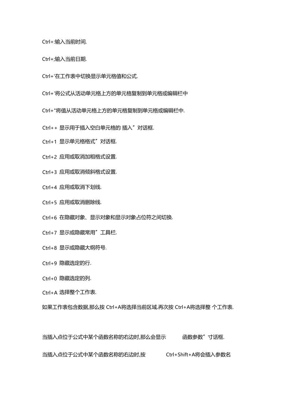 最新企事业单位互联网公司办公效率提升Excel快捷键大全学习资料.docx_第3页