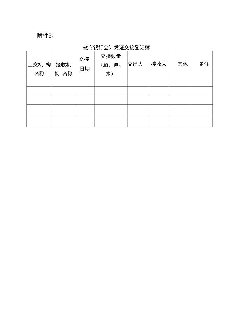 徽商银行会计凭证交接登记簿.doc_第1页