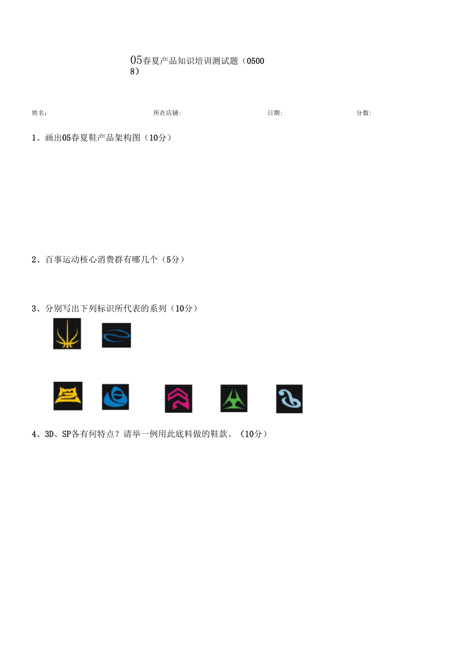 产品知识培训测试题.docx_第1页