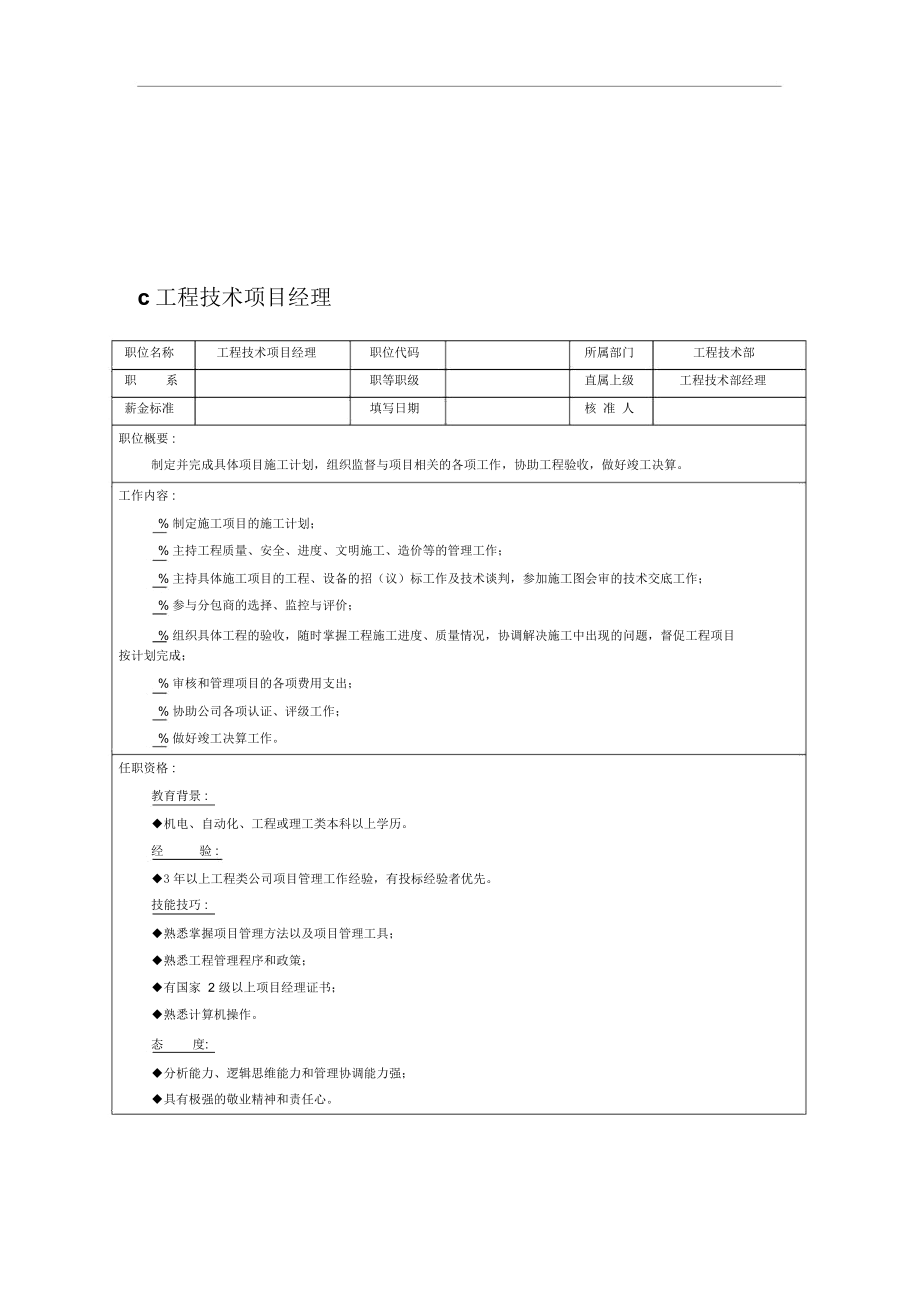 工程技术项目经理职务分析(2页).docx_第1页