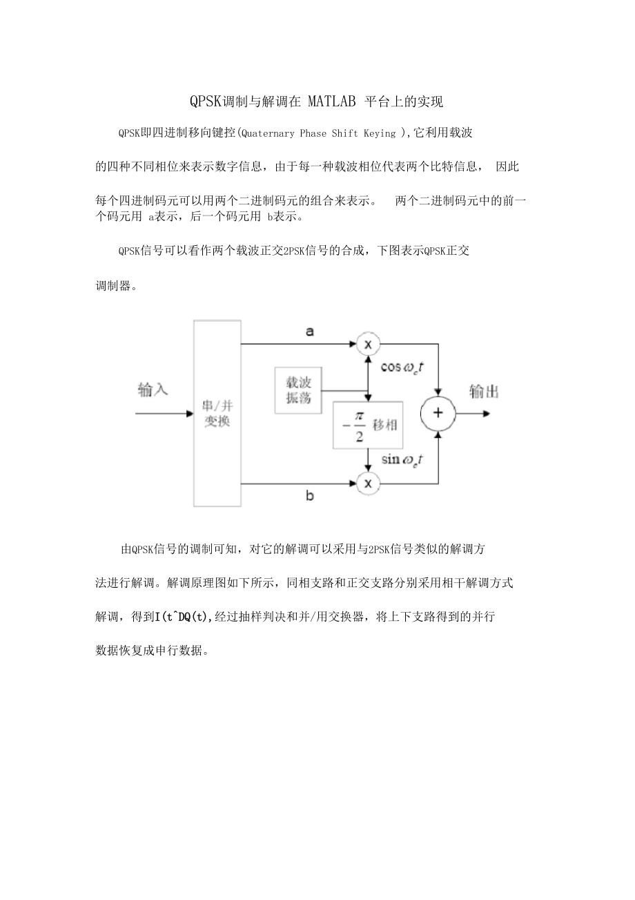 仿真高斯白噪声信道下QPSK地EbN0与误比特率之间地关系0001.docx_第1页