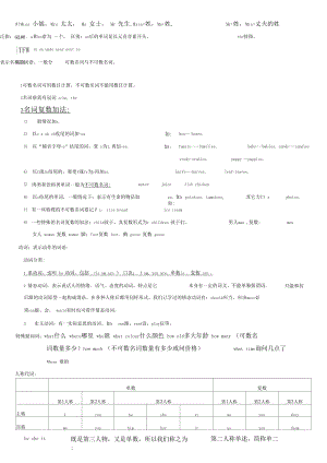 四年级下册英语知识点教学提纲.docx