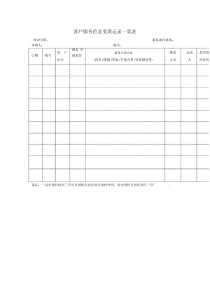 客户服务信息受理记录表.docx