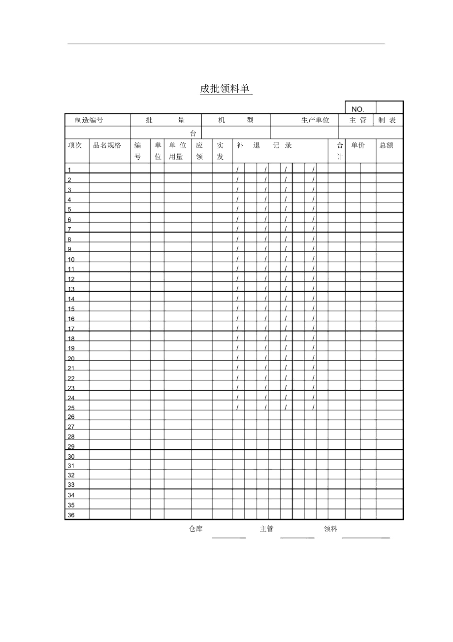 公司成批领料表单.docx_第1页