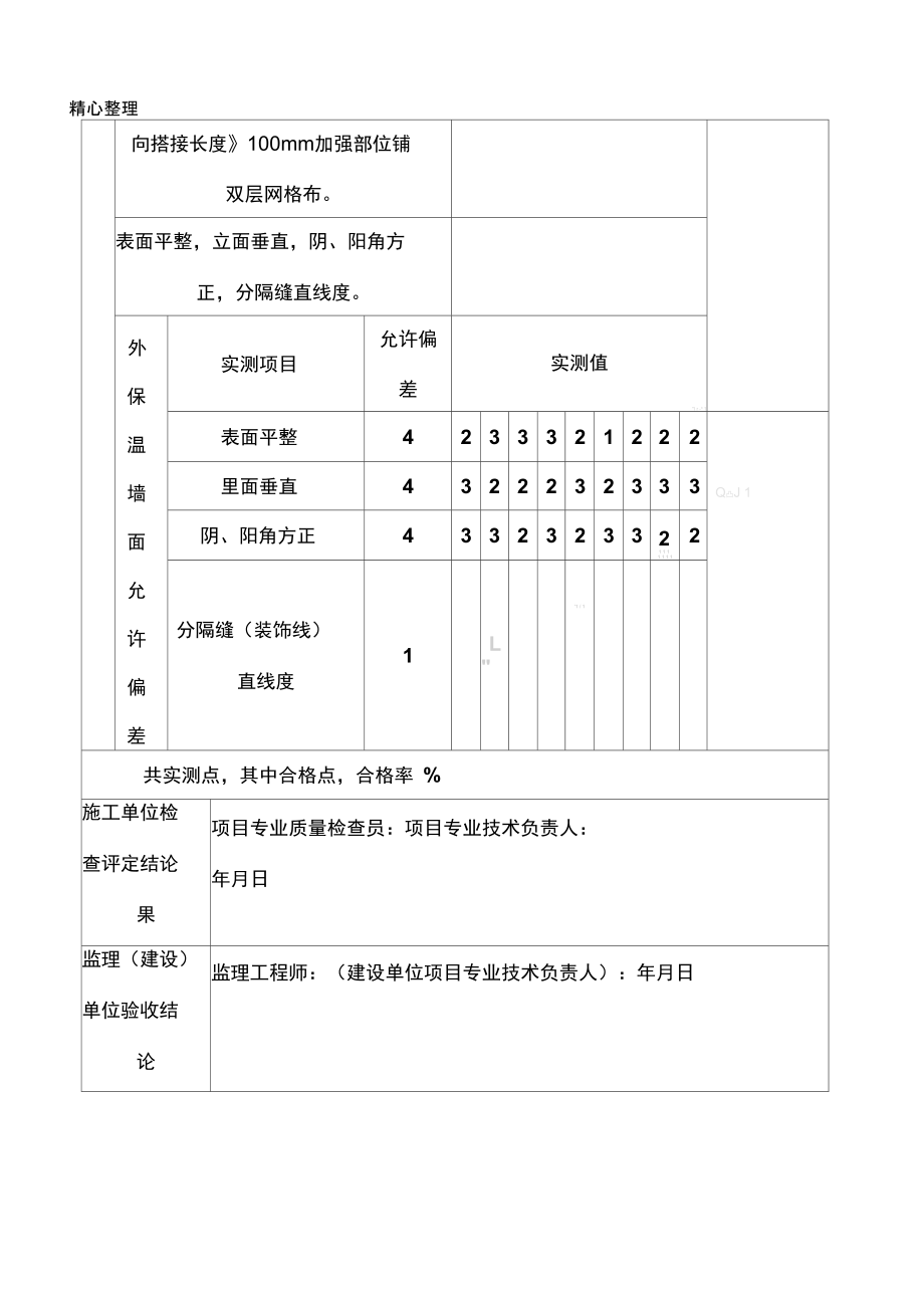 抗裂砂浆及耐碱网格布施工检验批质量验收记录.doc_第2页