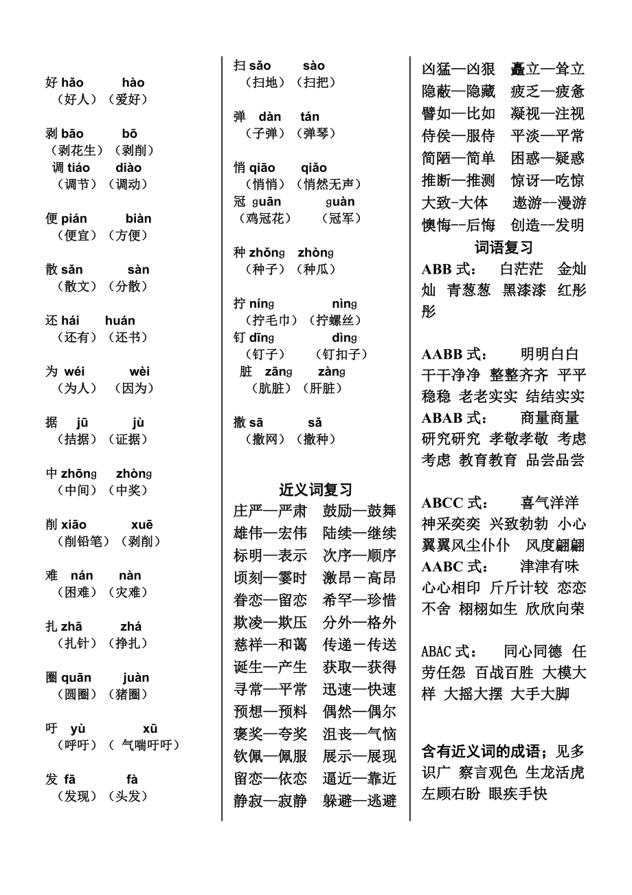 四年级下多音字、近义词、各类词语复习.doc_第2页