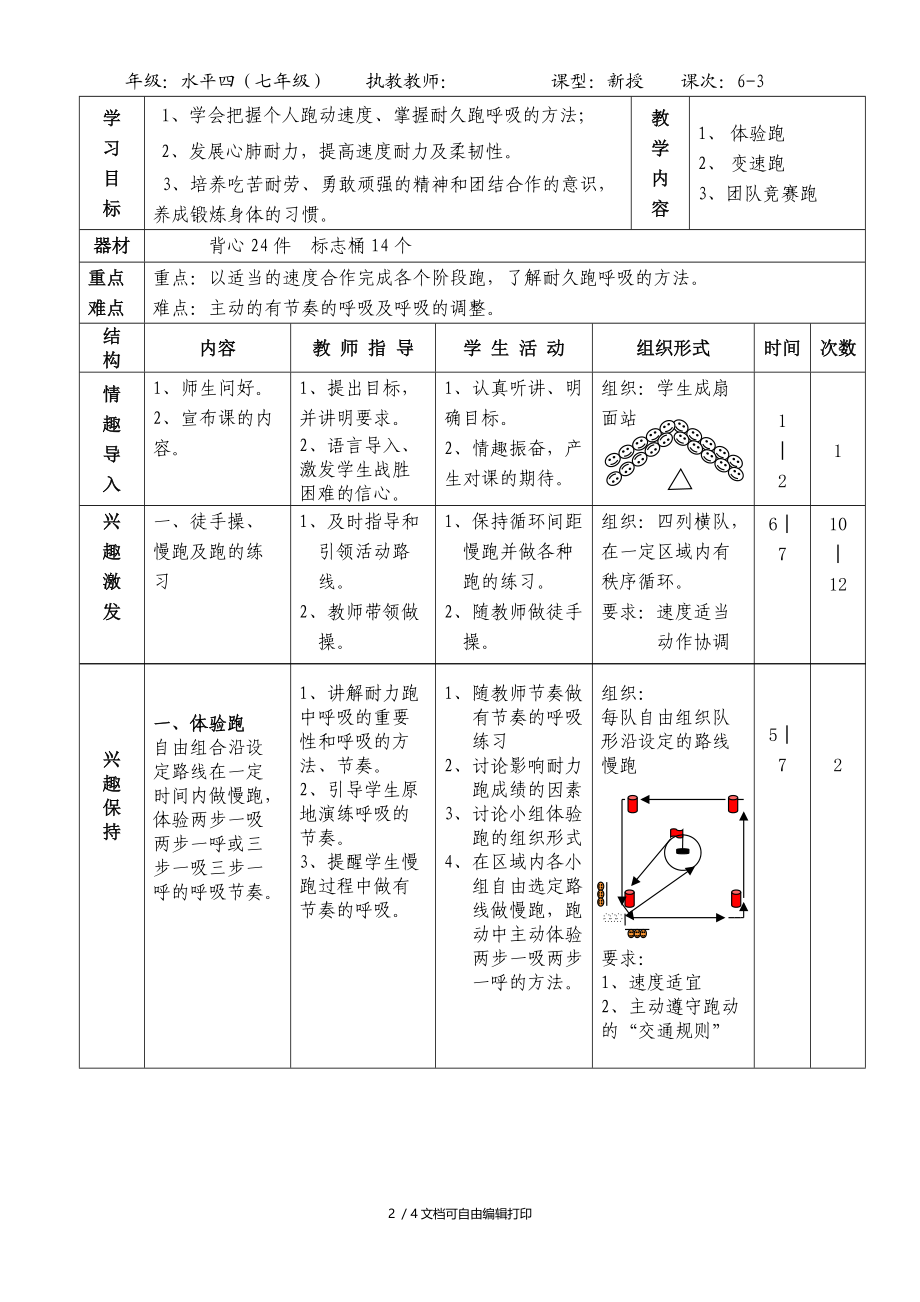 七年级体育趣味耐力跑教学设计.doc_第2页