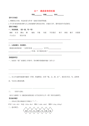 六年级语文上册 第七组 22 跑进家来的松鼠学案（无答案） 新人教版 学案.doc