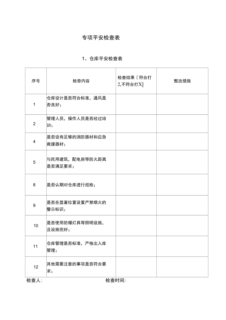 专项安全检查表.docx_第1页