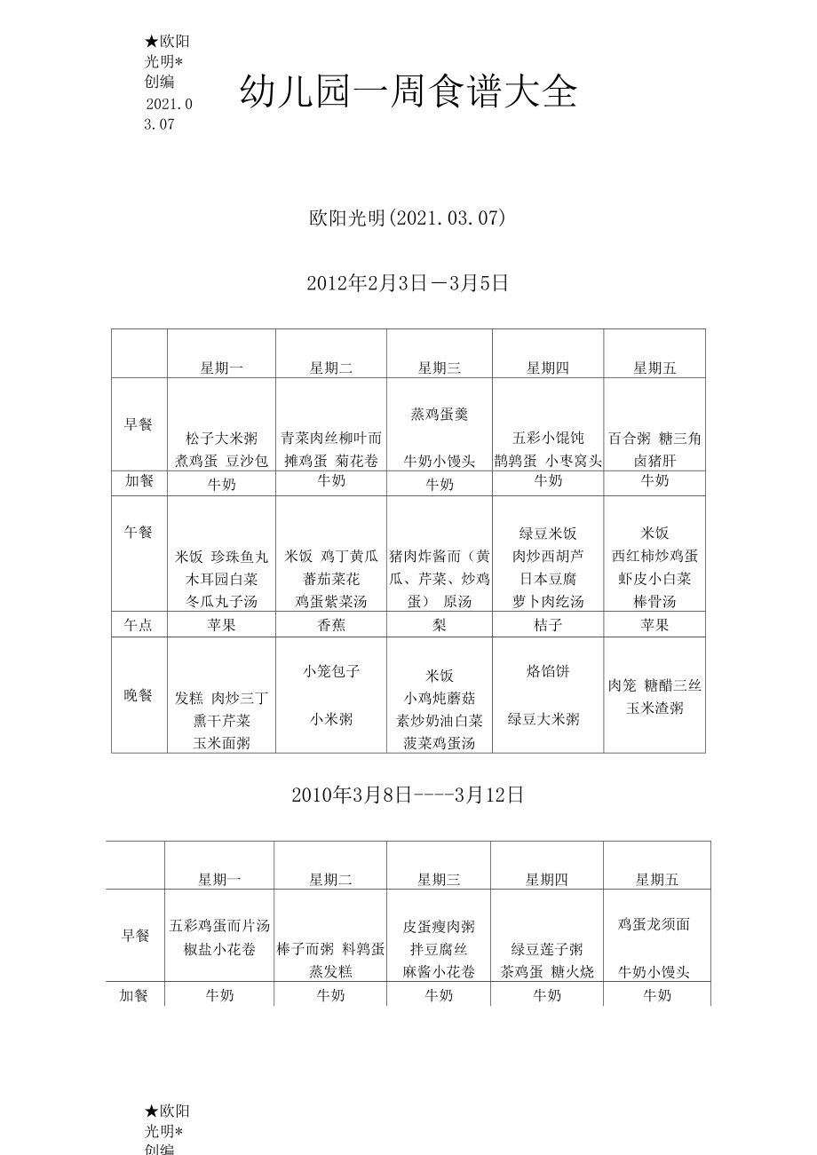 2021年幼儿园一周食谱大全.docx_第1页