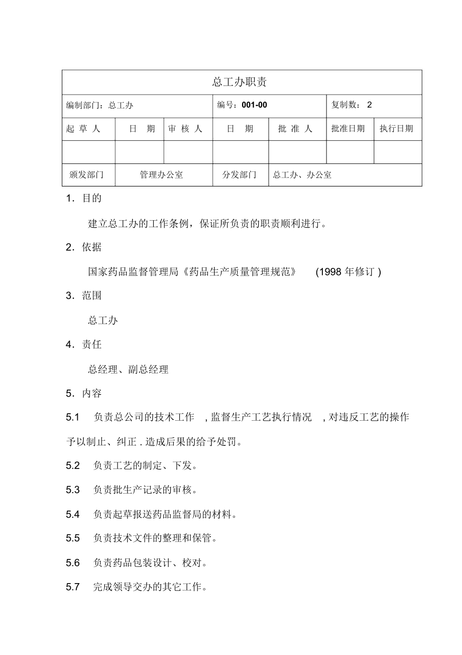 总工办岗位职责说明(2页).docx_第1页